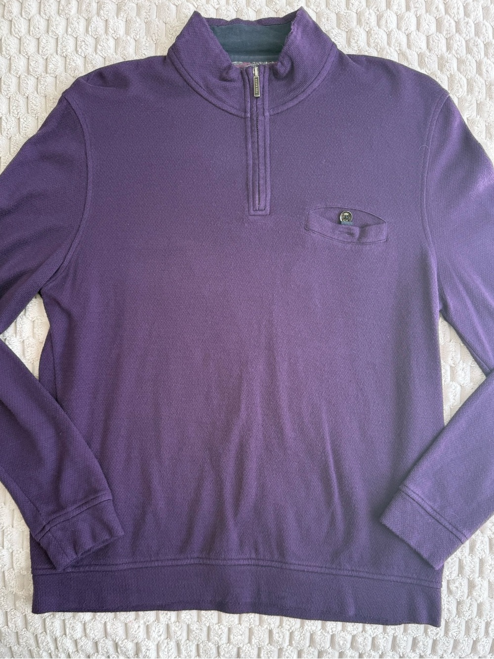 Ted Baker Men's Purple Half-Zip Sweater